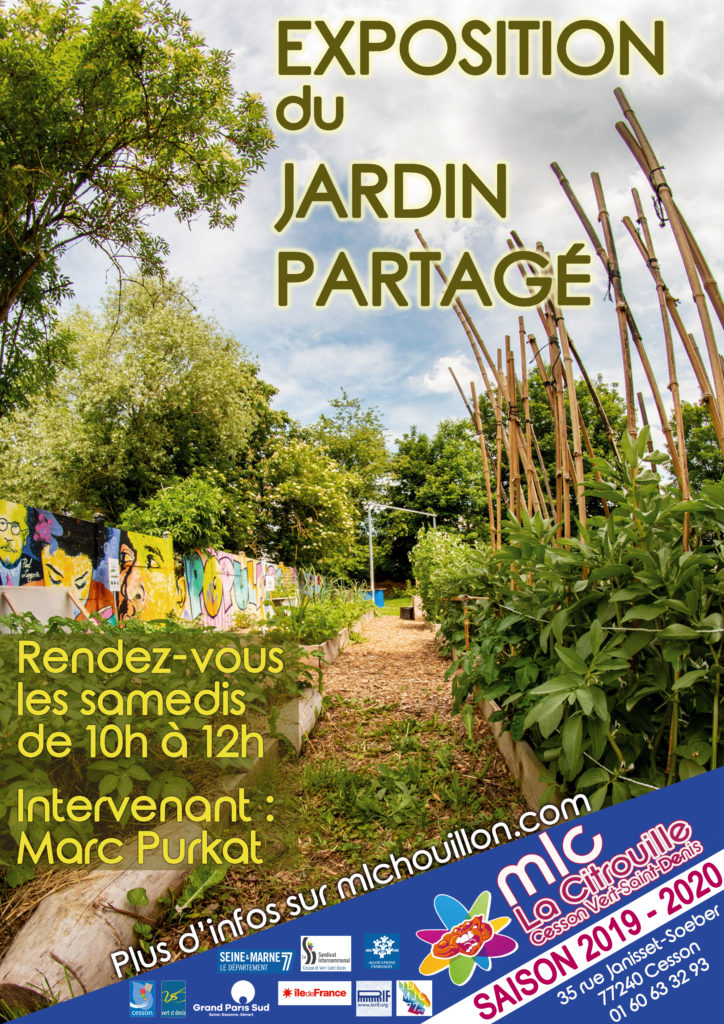 affiche présentant l'exposition du jardin partagé de la MLC de Cesson Vert-Saint-Denis