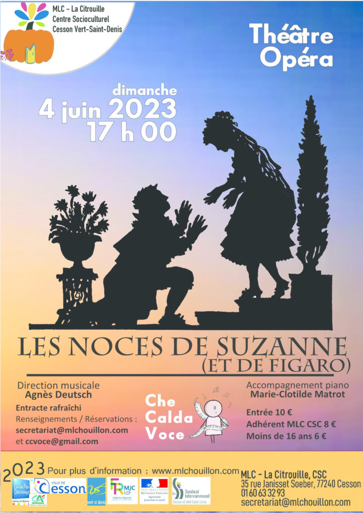 Théâtre Opéra, les Noces de Suzanne (et de Figaro)﻿ 
Dimanche 4 juin 2023 à 17 h à la MLC de Cesson Vert-Saint-Denis﻿  