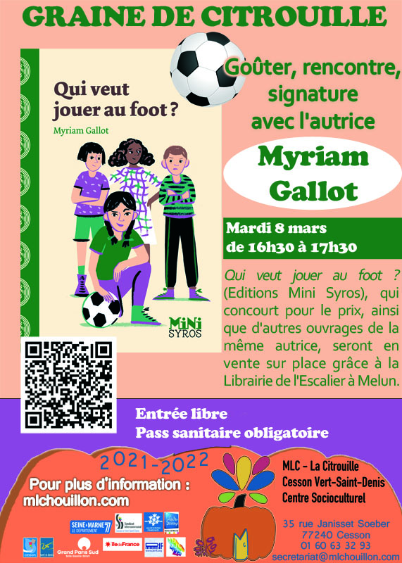Graine de Citrouille avec Myriam Gallot mardi 8 mars 2022